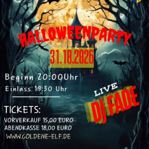 Eintrittskarten für die Halloweenparty -31.10.2026